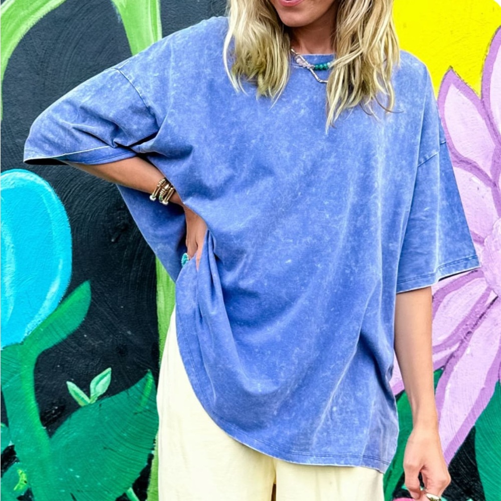 Periwinkle Blue Oversized Women Top
